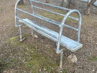 Strange “bench” with tubing near the parking lot of an old elementary school! Any idea?