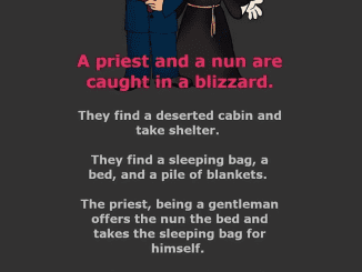 Priest and a nun are caught in a blizzard