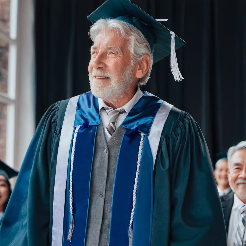 John walks towards the stage to collect his diploma on graduation day | Source: Midjourney