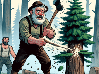 An old man applies for a job as a woodcutter