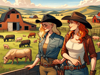 A blonde and a redhead have a ranch. They have just lost their bull.