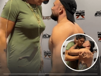 MMA fighter slammed for unwanted kiss on rival before intergender match