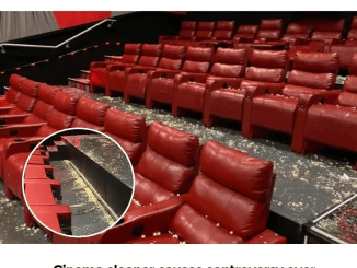 Cinema cleaner causes controversy over photos urging parents to ‘raise kids better’