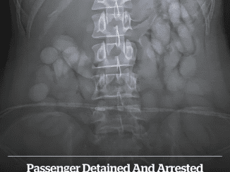 Passenger detained and arrested immediately after being x-rayed by airport security