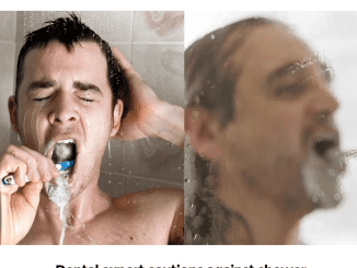 Dental expert cautions against shower toothbrushing habit