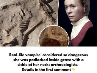 ‘Real-life vampire’ considered so dangerous she was padlocked inside grave with a sickle at her neck: archaeologists