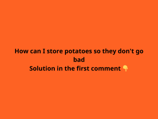 Store potatoes so they don’t spoil