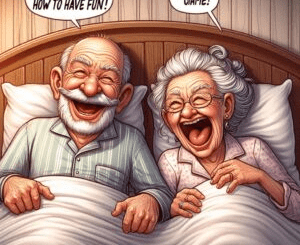 An elderly couple had just snuggled into bed when the old man let out a gentle sigh.